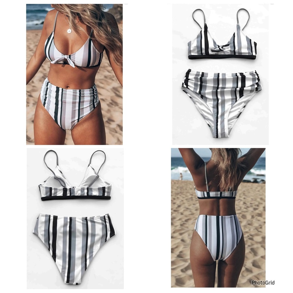 Cupshe XXL striped two piece plus size bikini swimsuit NWT